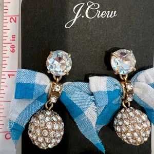 New J Crew Gold and Crystal Earrings - Remove the Bow for a Classic Earring!